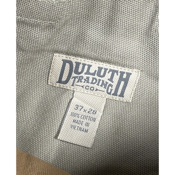 Duluth Trading Tan Khaki Utility Canvas Carpenter Cargo Pants Men's Size 37x28 - Picture 3 of 8